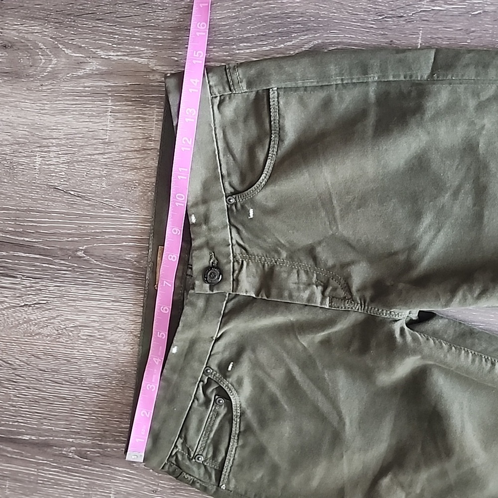 Mother The Looker Cropped Skinny Jeans in Army Green Size 27 - Picture 3 of 13